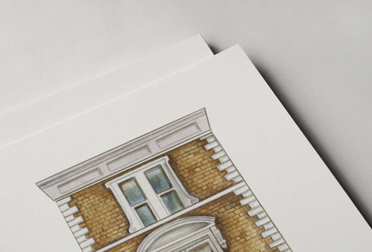 Close up art print of Morley’s chicken shop focused on the bottom right