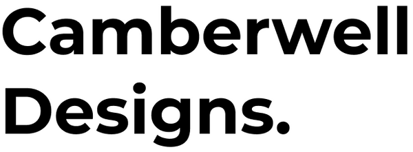Camberwell Designs logo in bold black text on a white background