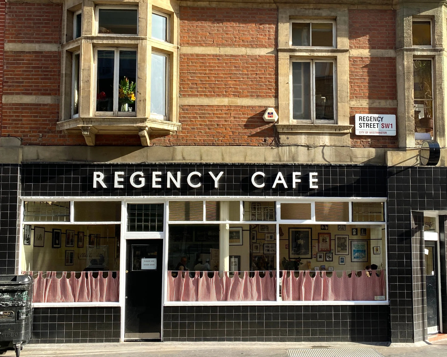 Close up cropped image of the regency cafe