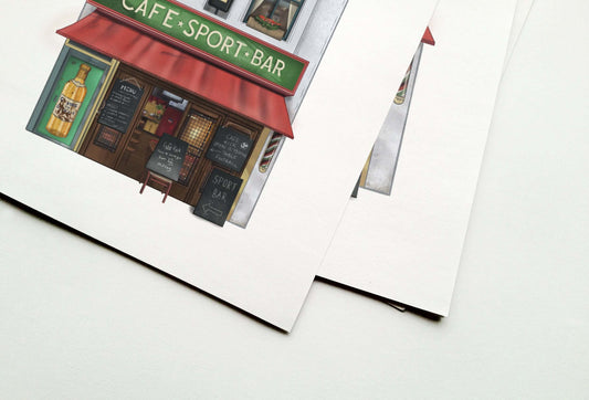 Cafe Kick Sport Bar Art print, Exmouth Market