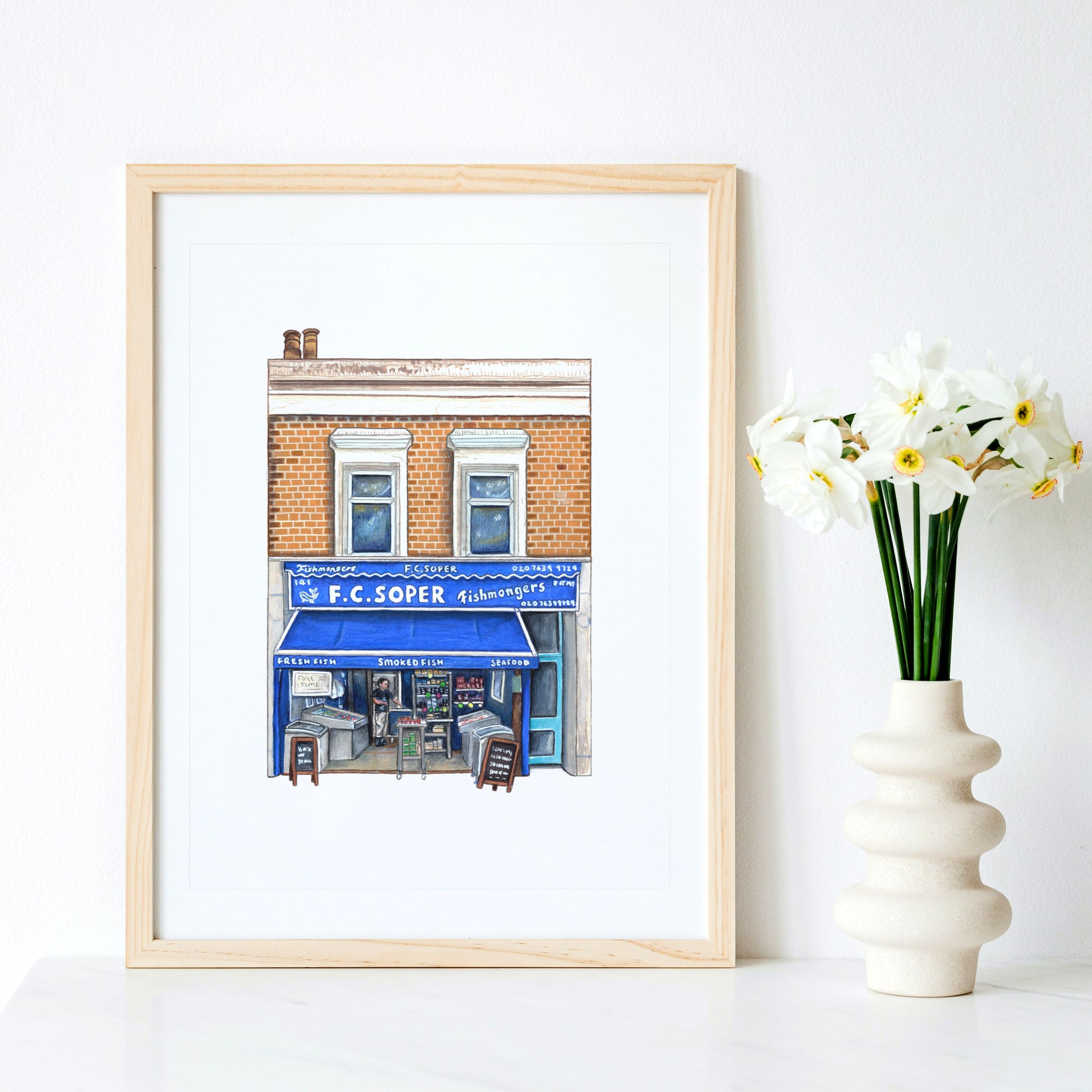 FC Soper Fishmonger Art Print, Nunhead, South London
