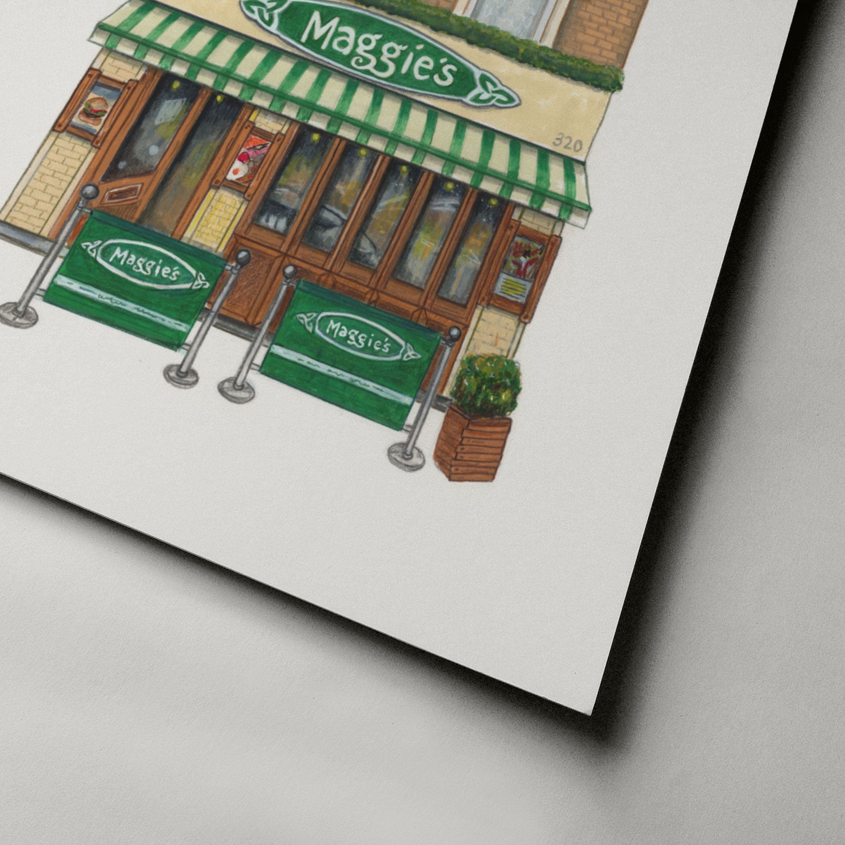 Maggies Cafe Art Print, Lewisham, South London - Camberwell Designs