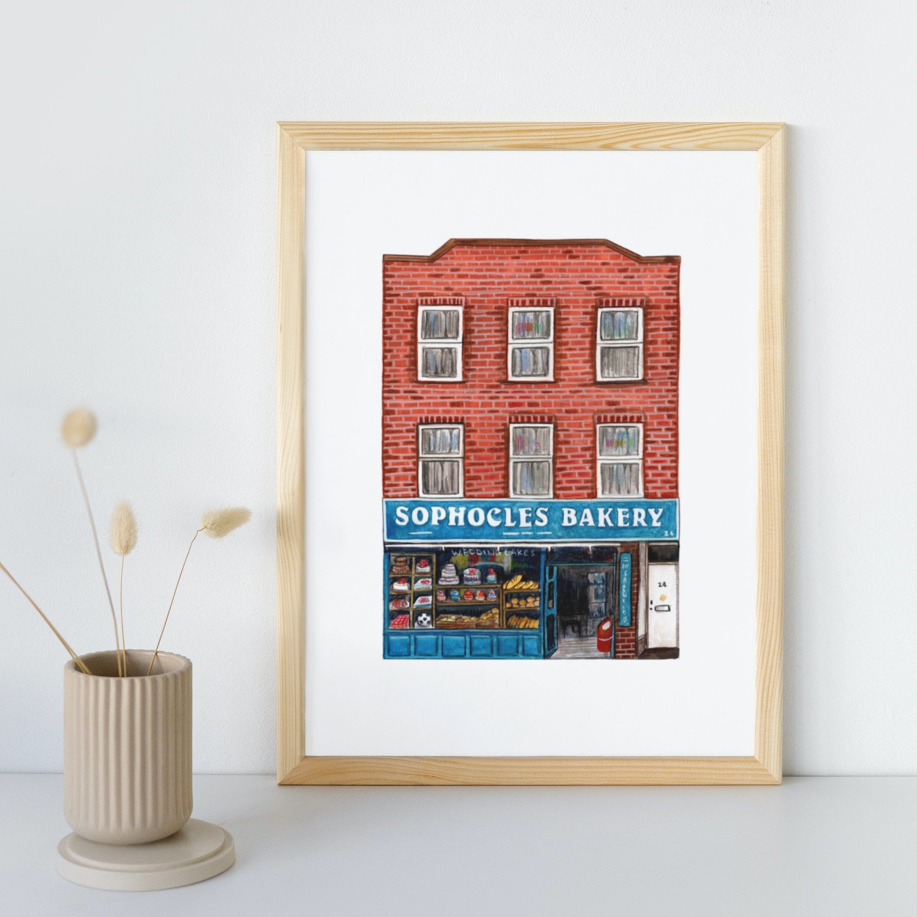 Sophocles Bakery Art Print, Camberwell, South London Print