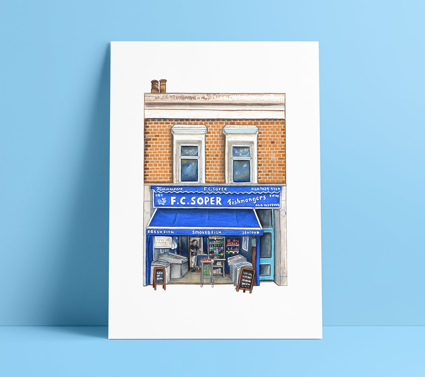 FC Soper Fishmonger Art Print, Nunhead, South London