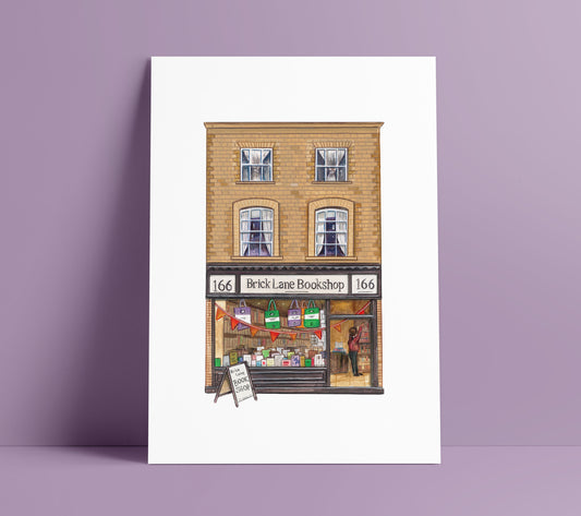 Brick Lane Bookshop Art Print, Brick Lane, East London - Camberwell Designs