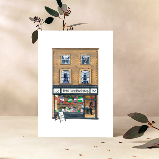 Brick Lane Bookshop Art Print, Brick Lane, East London - Camberwell Designs