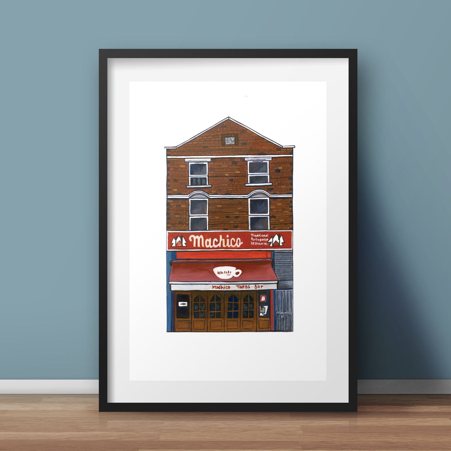 Machico Tapas Bar Art Print, Stockwell, Vauxhall