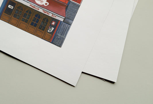 Machico Tapas Bar Art Print, Stockwell, Vauxhall