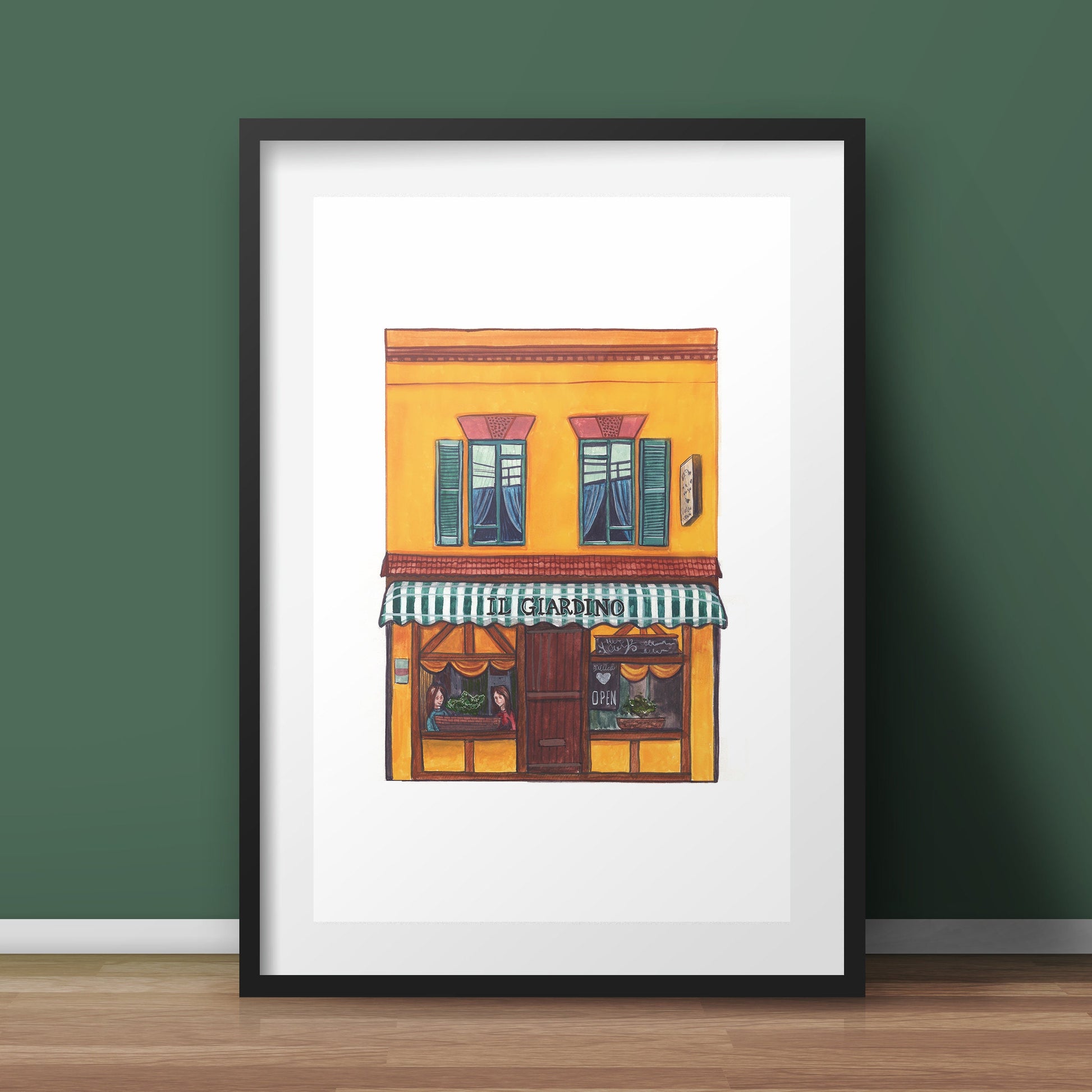 Il Giardino Italian Restaurant Art Print, South London, Peckham