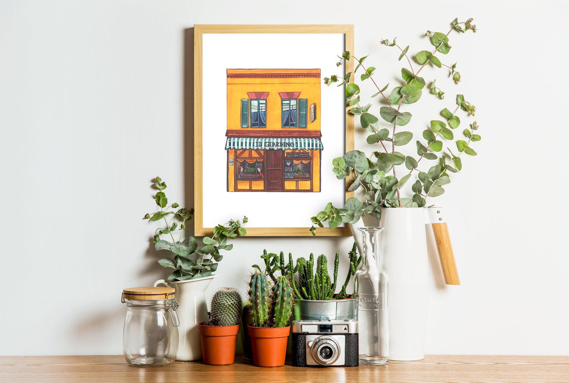Il Giardino Italian Restaurant Art Print, South London, Peckham