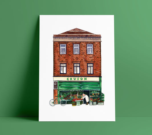 Cruson Grocery Shop Art Print, Camberwell South London