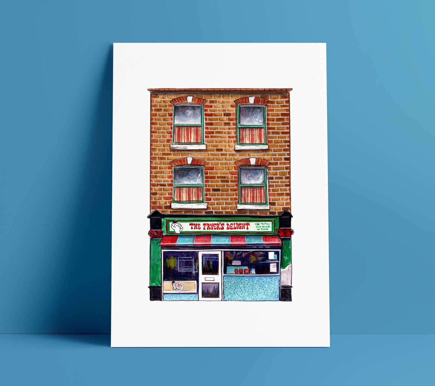 Fryers Delight Chip Shop Art Print, Bloomsbury Russel Square, London