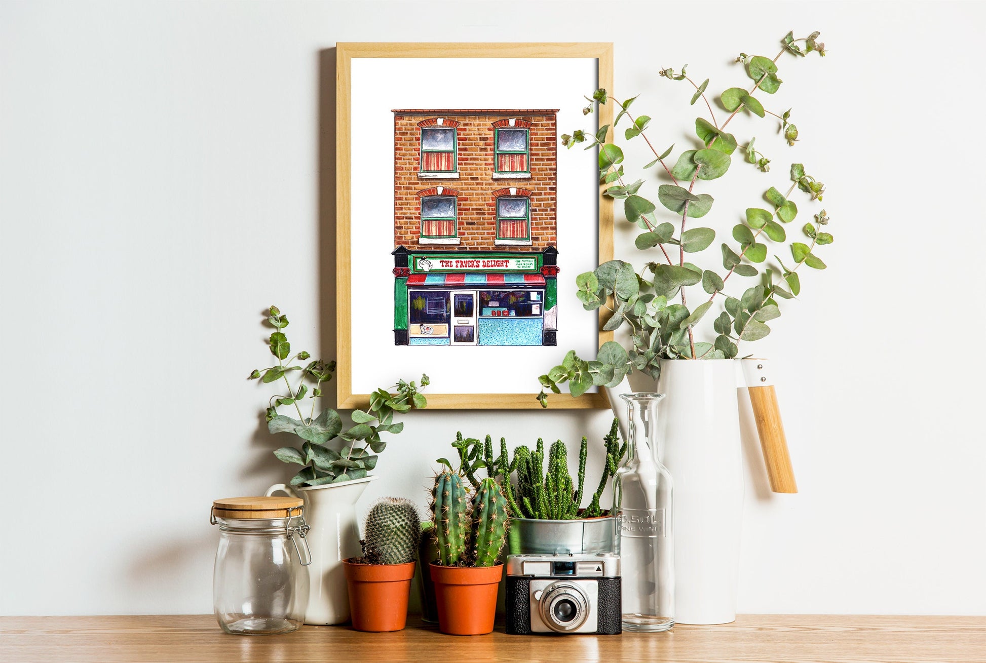 Fryers Delight Chip Shop Art Print, Bloomsbury Russel Square, London