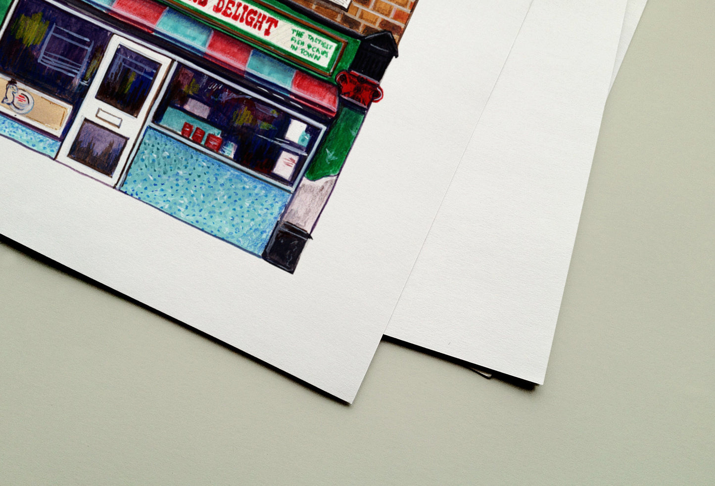 Fryers Delight Chip Shop Art Print, Bloomsbury Russel Square, London