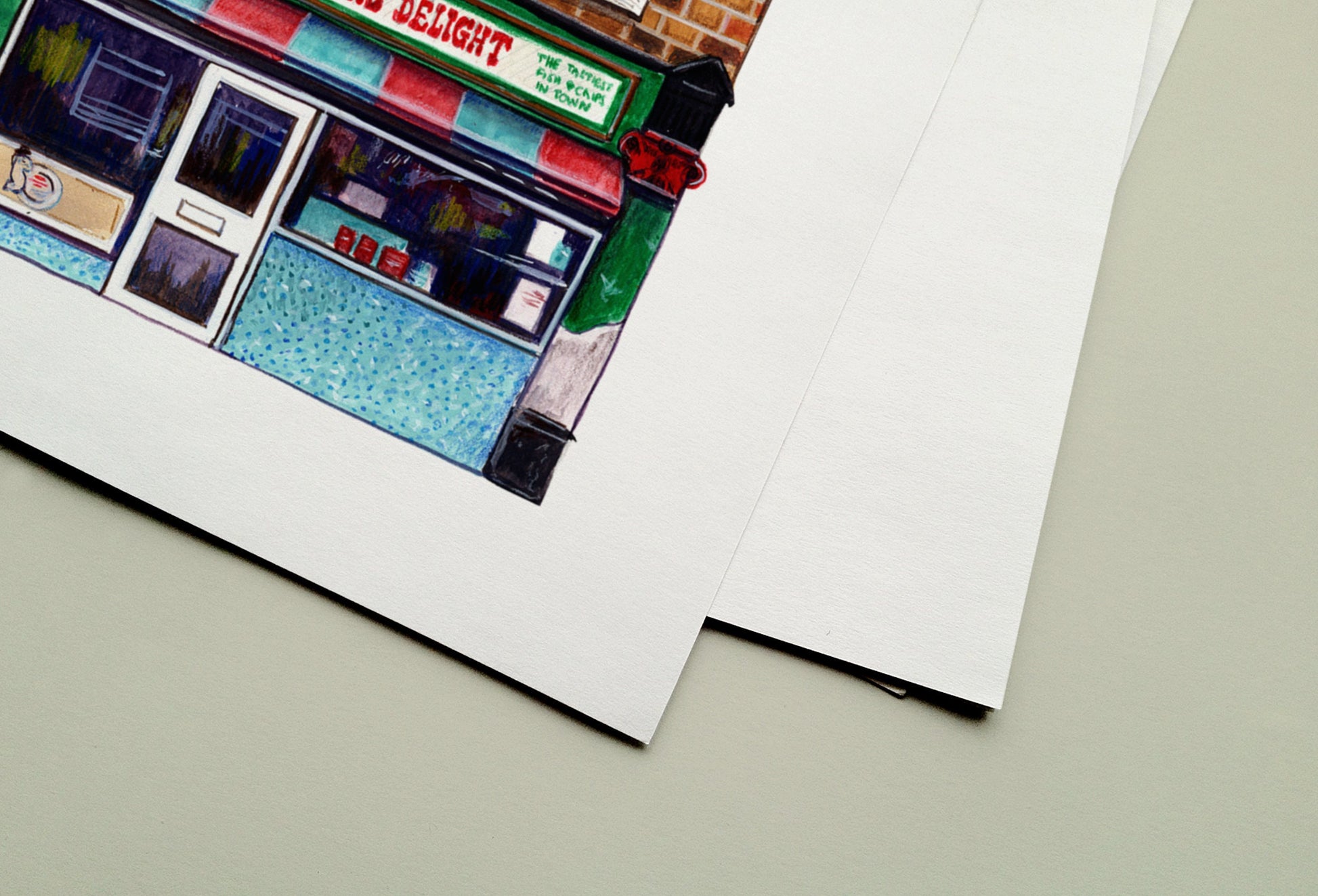 Fryers Delight Chip Shop Art Print, Bloomsbury Russel Square, London