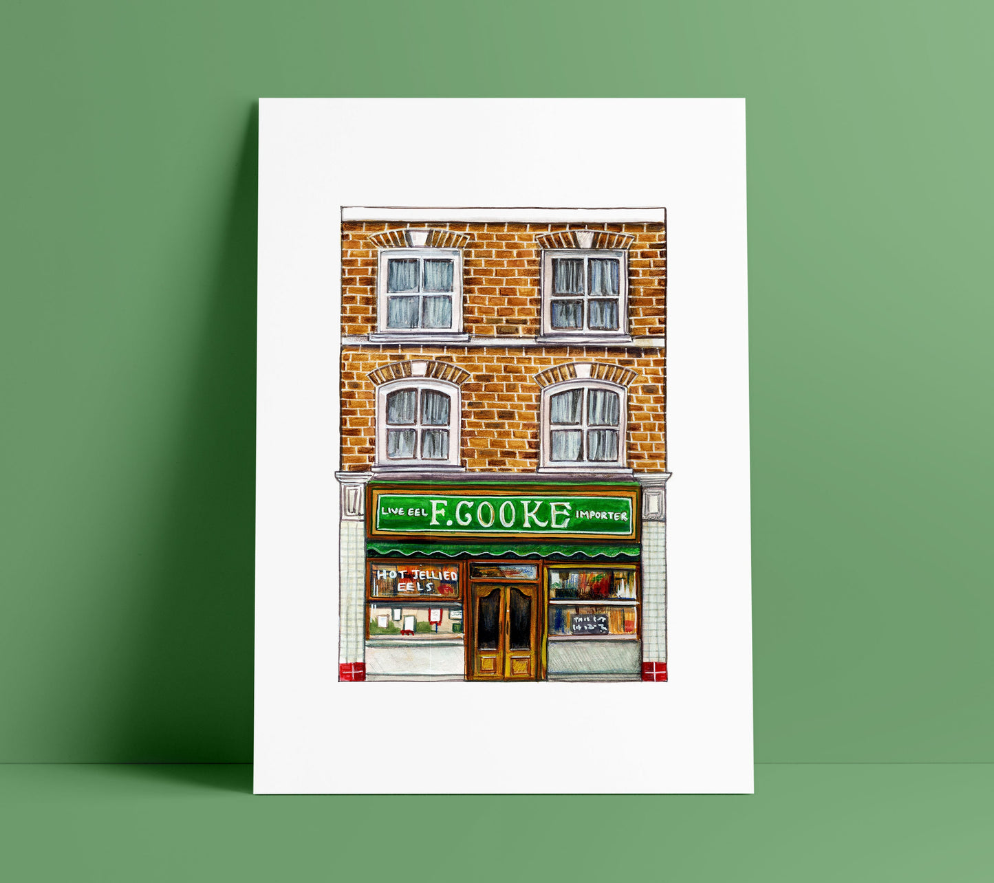 F.Cooke Pie and Mash shop Art Print, Hackney Broadway Market