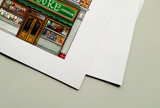 F.Cooke Pie and Mash shop Art Print, Hackney Broadway Market