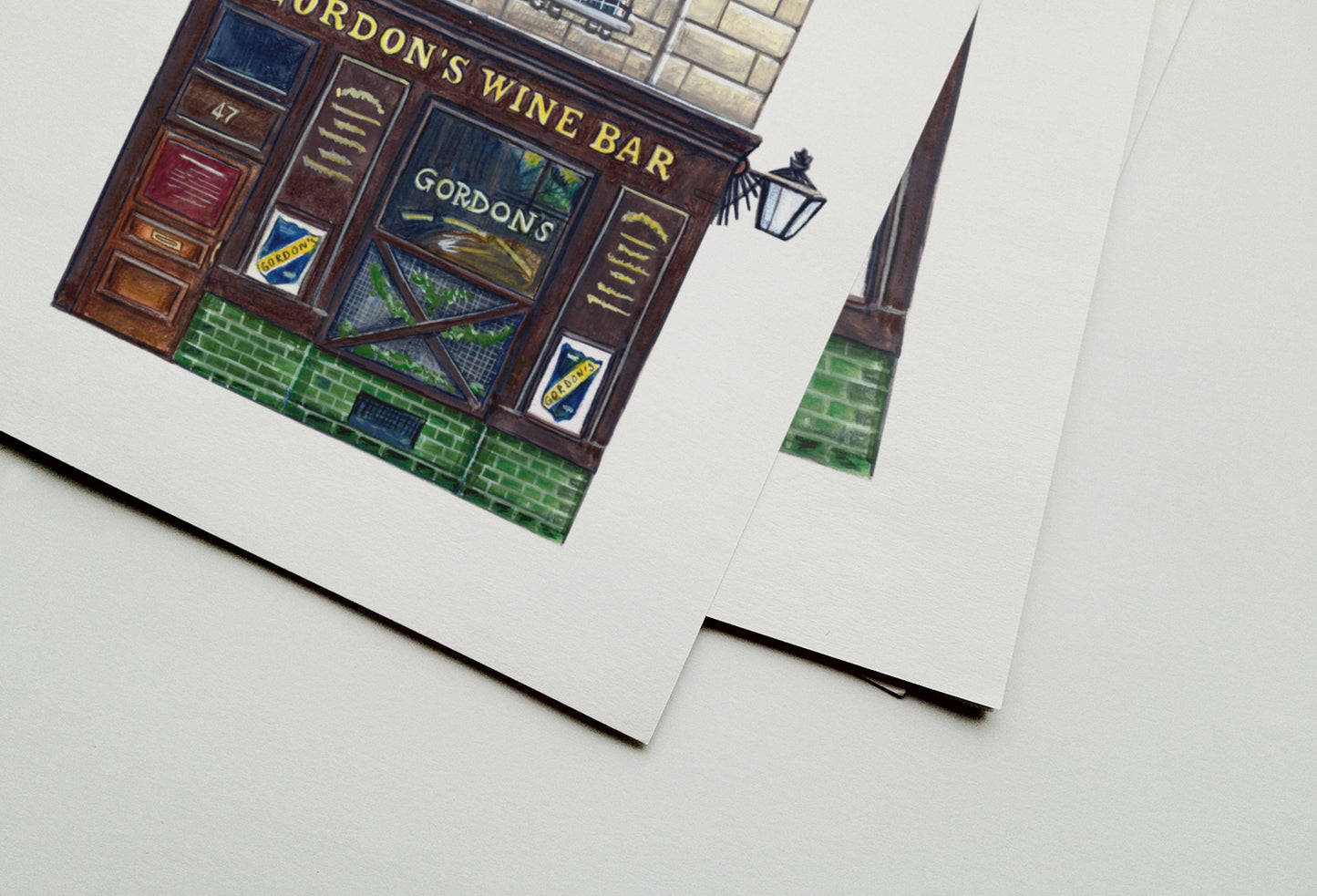 Gordons Wine Bar Art Print, Embankment, Covent Garden