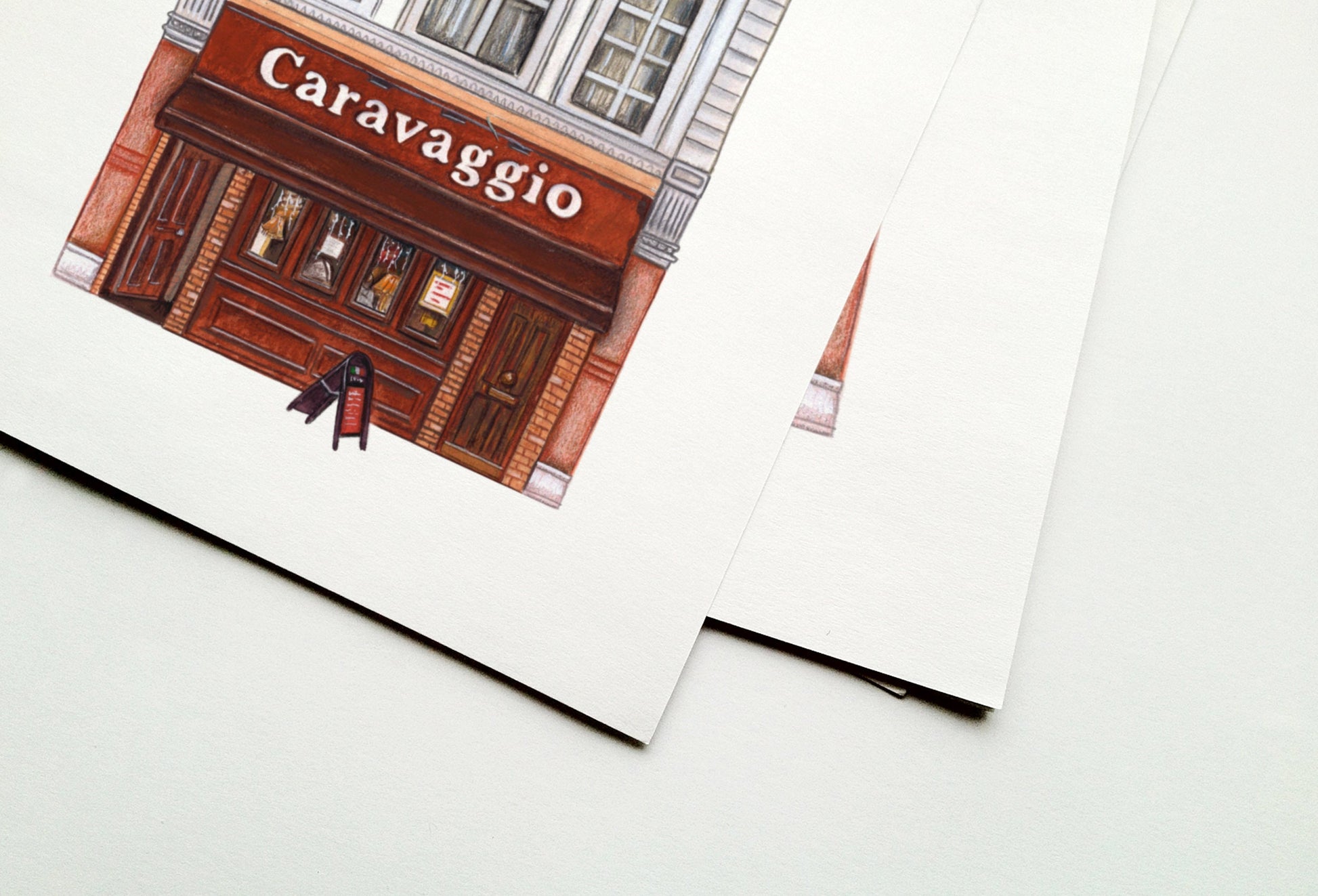 Caravaggio Italian Restaurant Art Print, Camberwell South London
