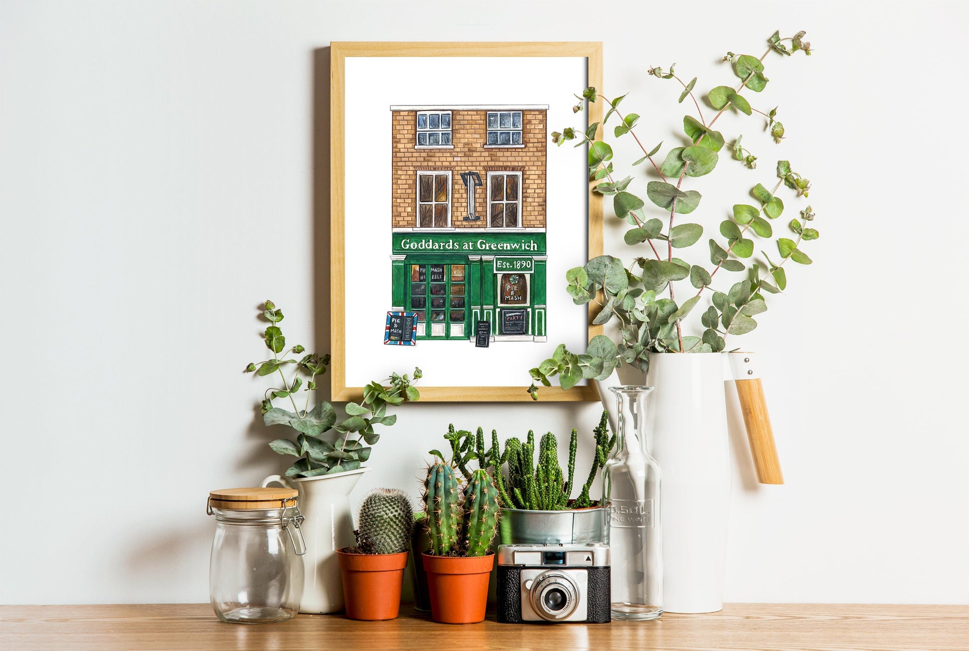 Goddard's At Greenwich Pie and Mash shop Art Print, Greenwich