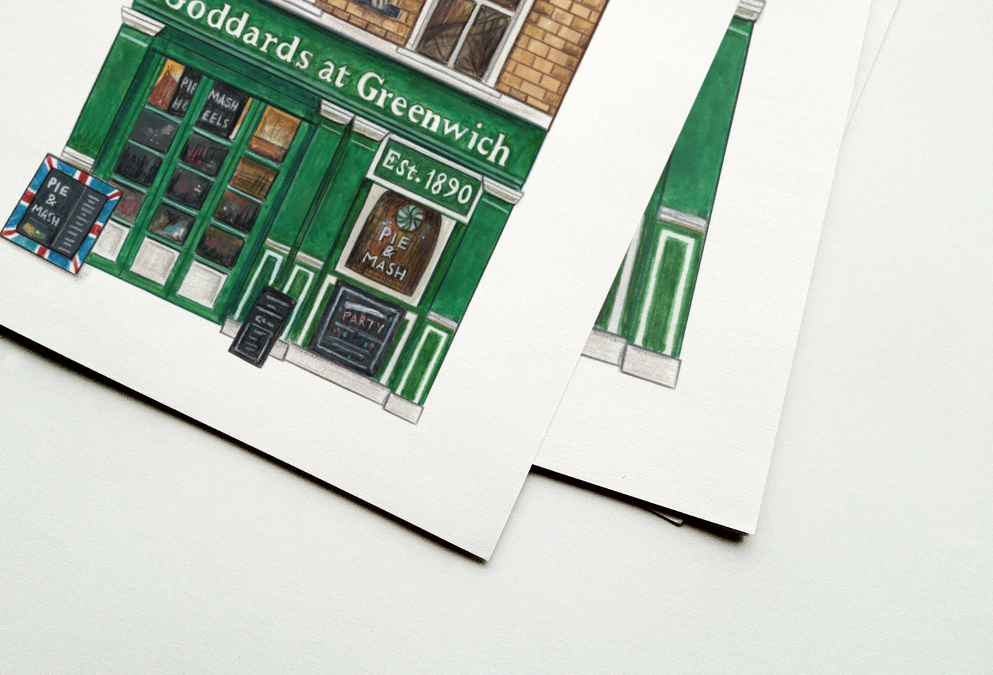 Goddard's At Greenwich Pie and Mash shop Art Print, Greenwich