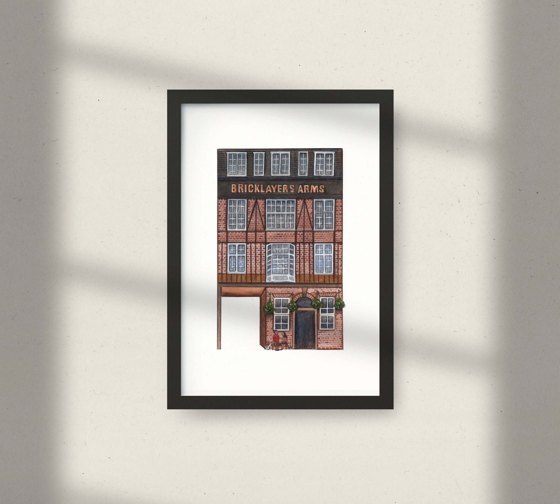 Bricklayers Arms Pub Art Print, Tottenham Court Road London