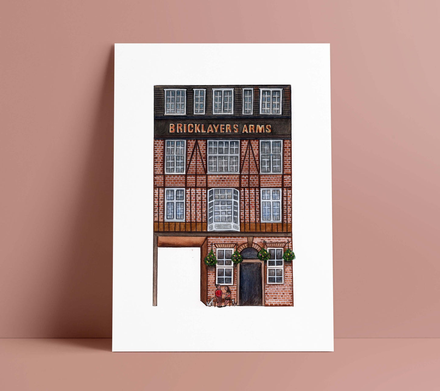 Bricklayers Arms Pub Art Print, Tottenham Court Road London