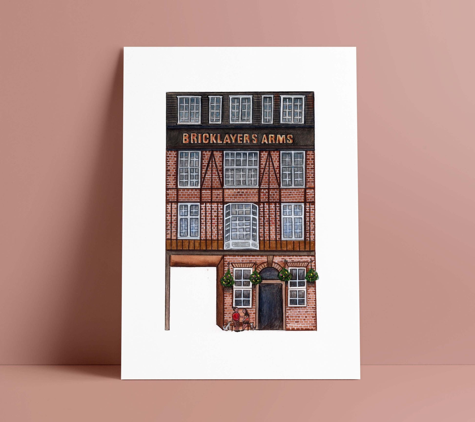 Bricklayers Arms Pub Art Print, Tottenham Court Road London