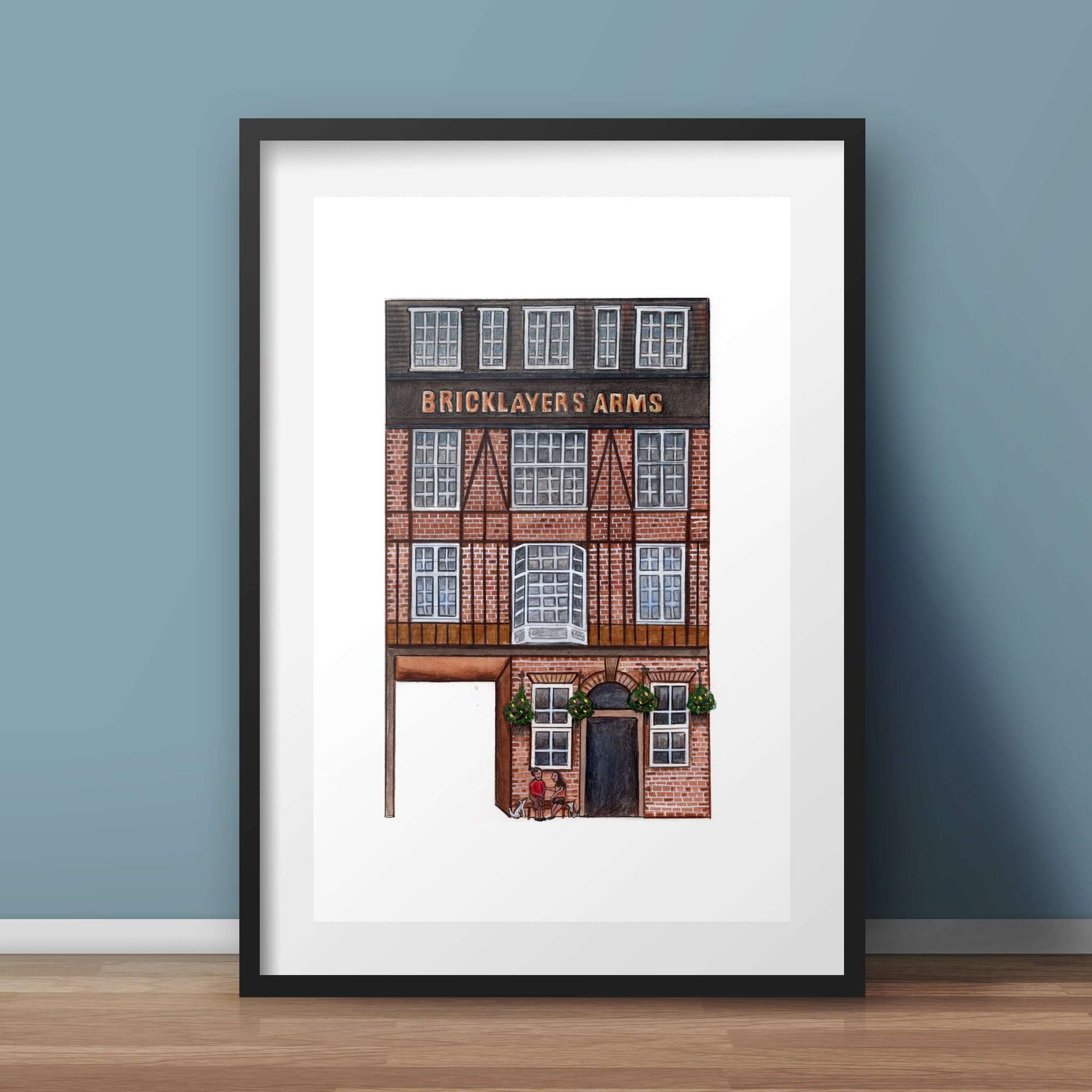 Bricklayers Arms Pub Art Print, Tottenham Court Road London