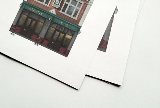 The Hermits Cave Pub Art Print, Camberwell, South London