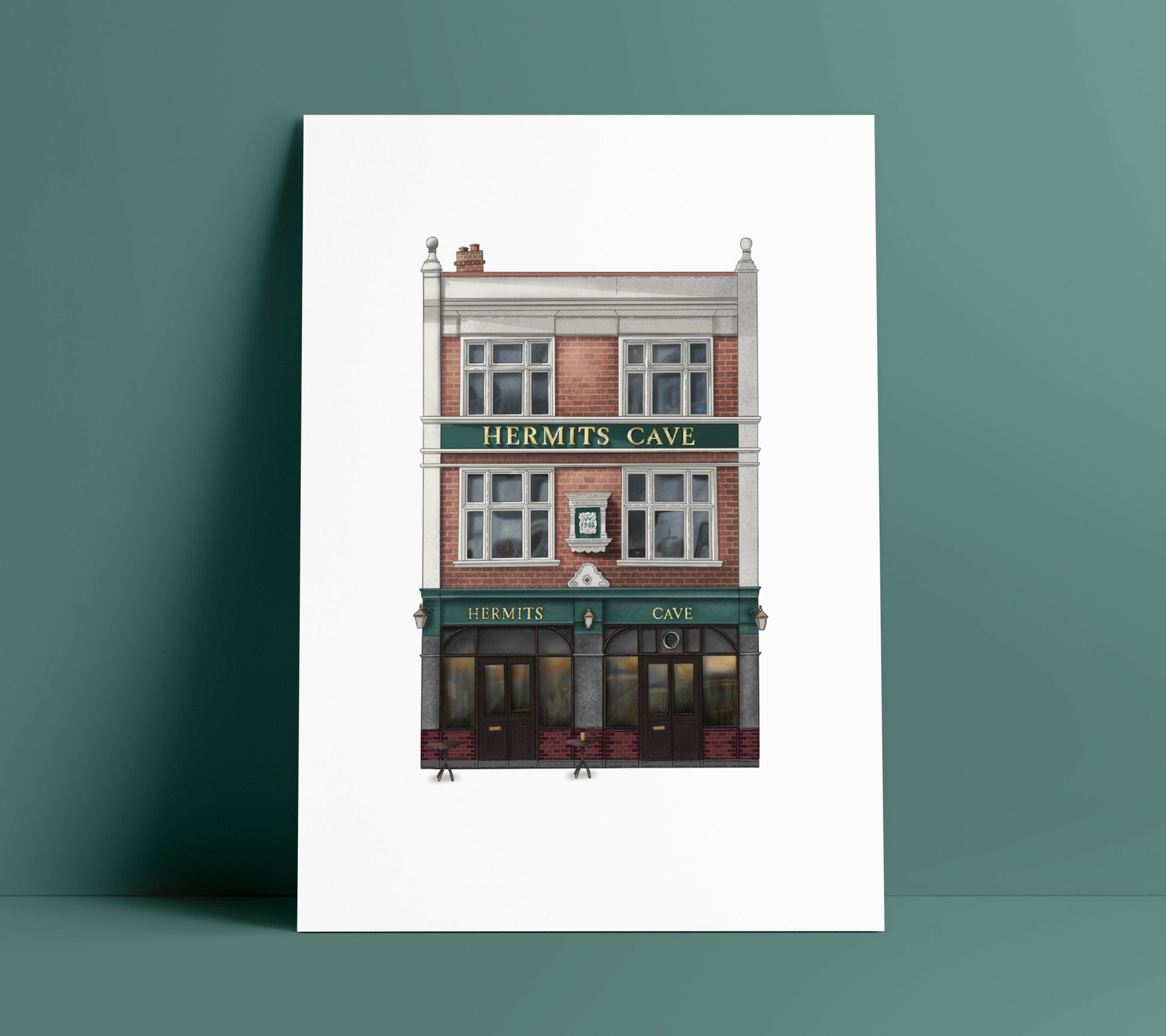 The Hermits Cave Pub Art Print, Camberwell, South London