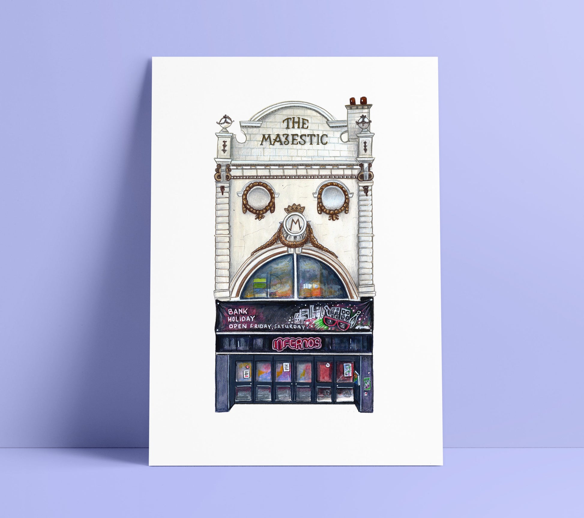 Infernos Nightclub Art Print, Clapham High Street London