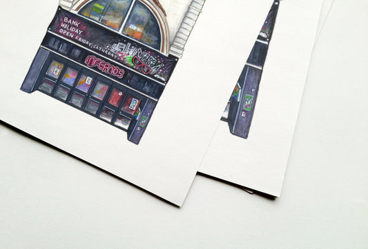 Infernos Nightclub Art Print, Clapham High Street London