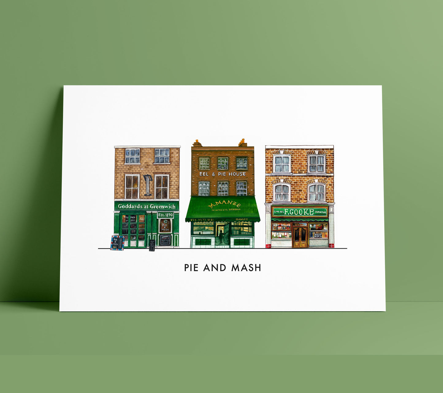Pie and Mash Classics Art Print, South London - Camberwell Designs