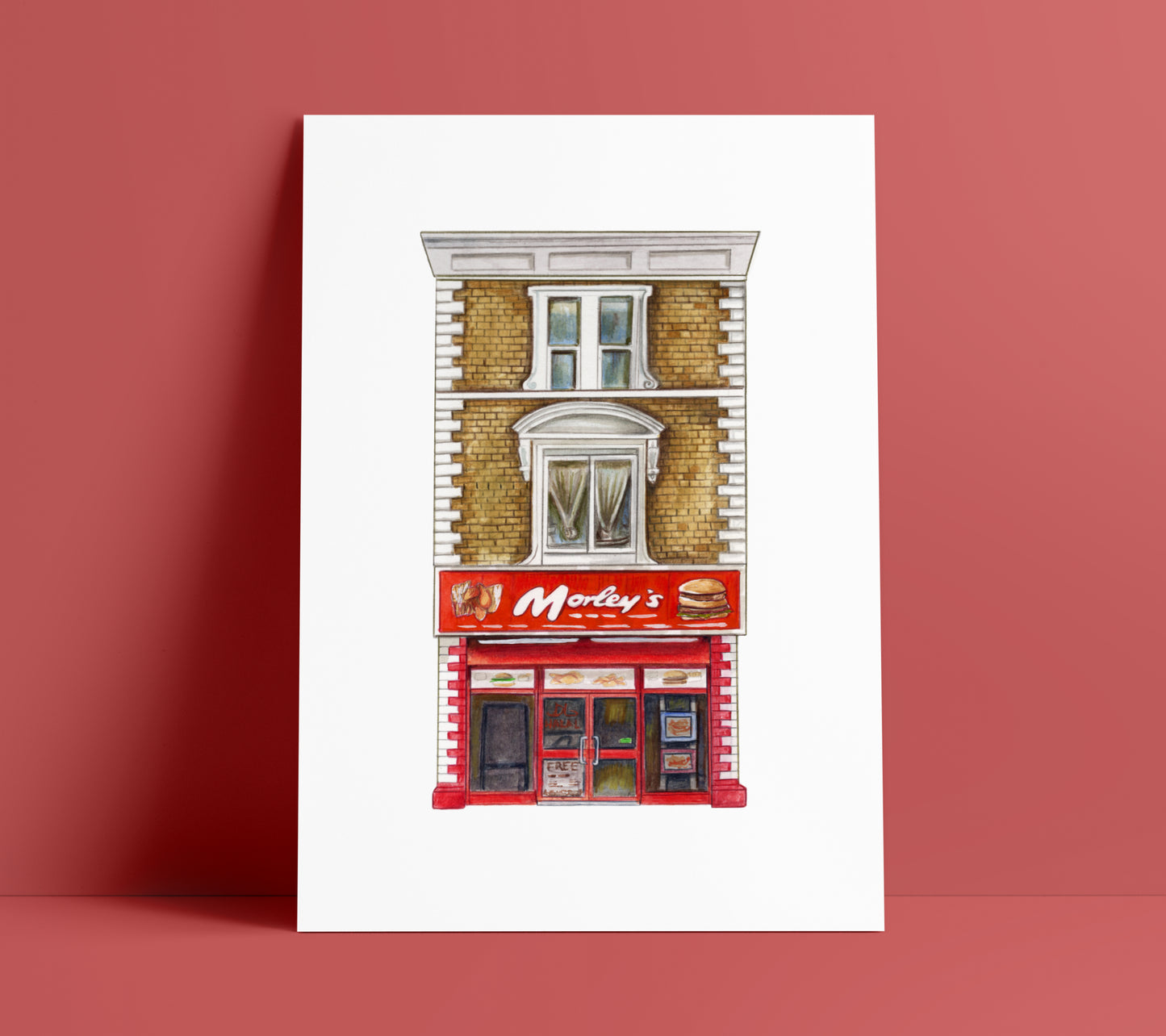 Morley's Chicken Shop, Art Print, Camberwell South London