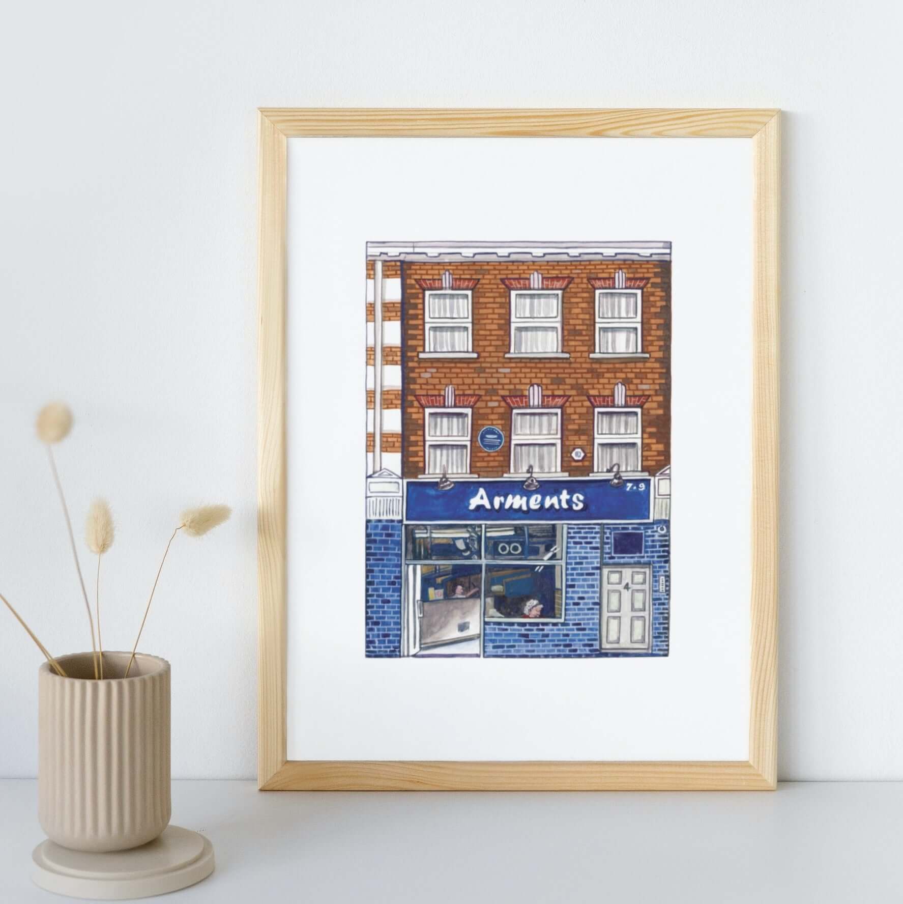 Arment's Pie and Mash Shop Art Print, South London