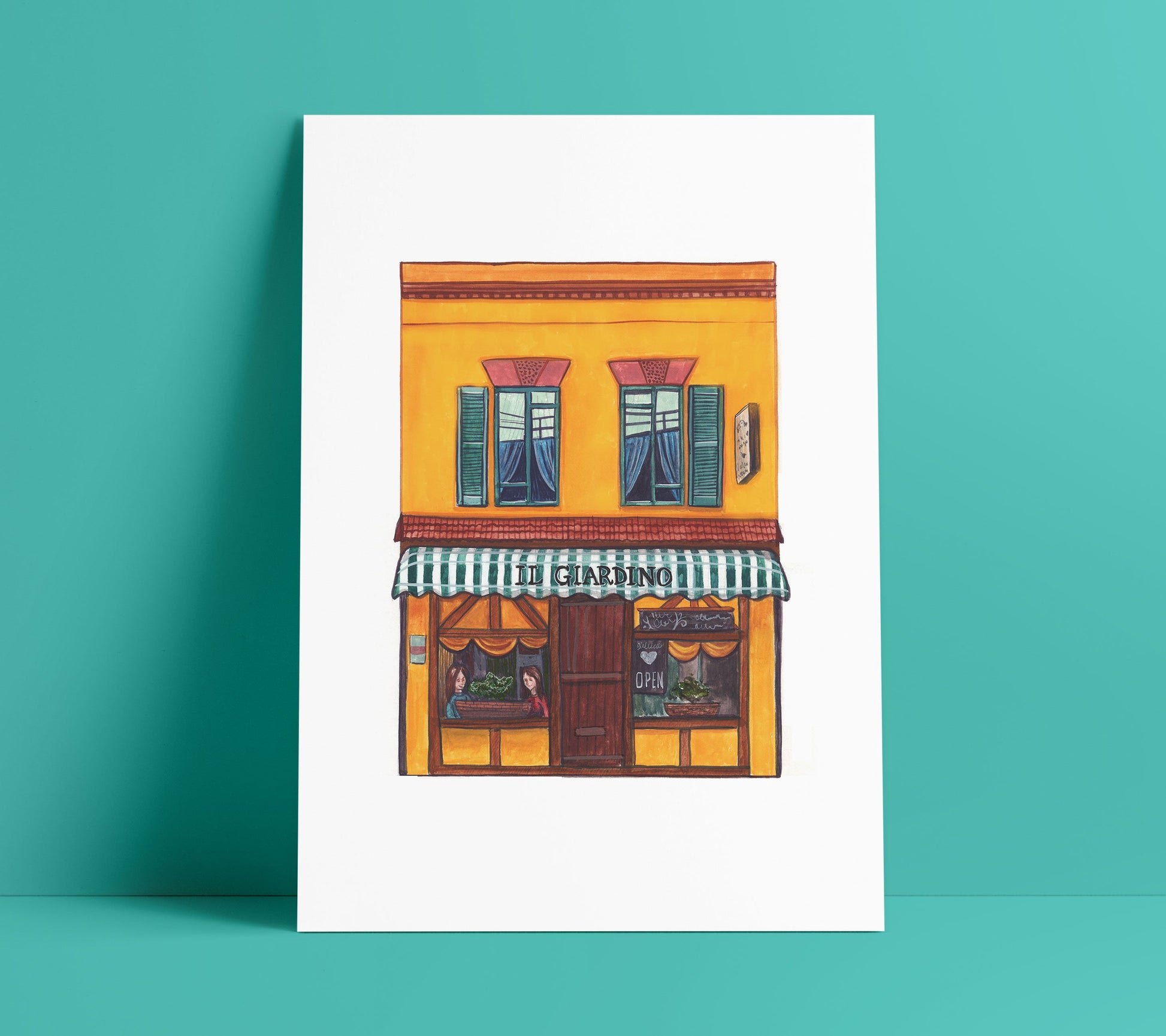 Il Giardino Italian Restaurant Art Print, South London, Peckham