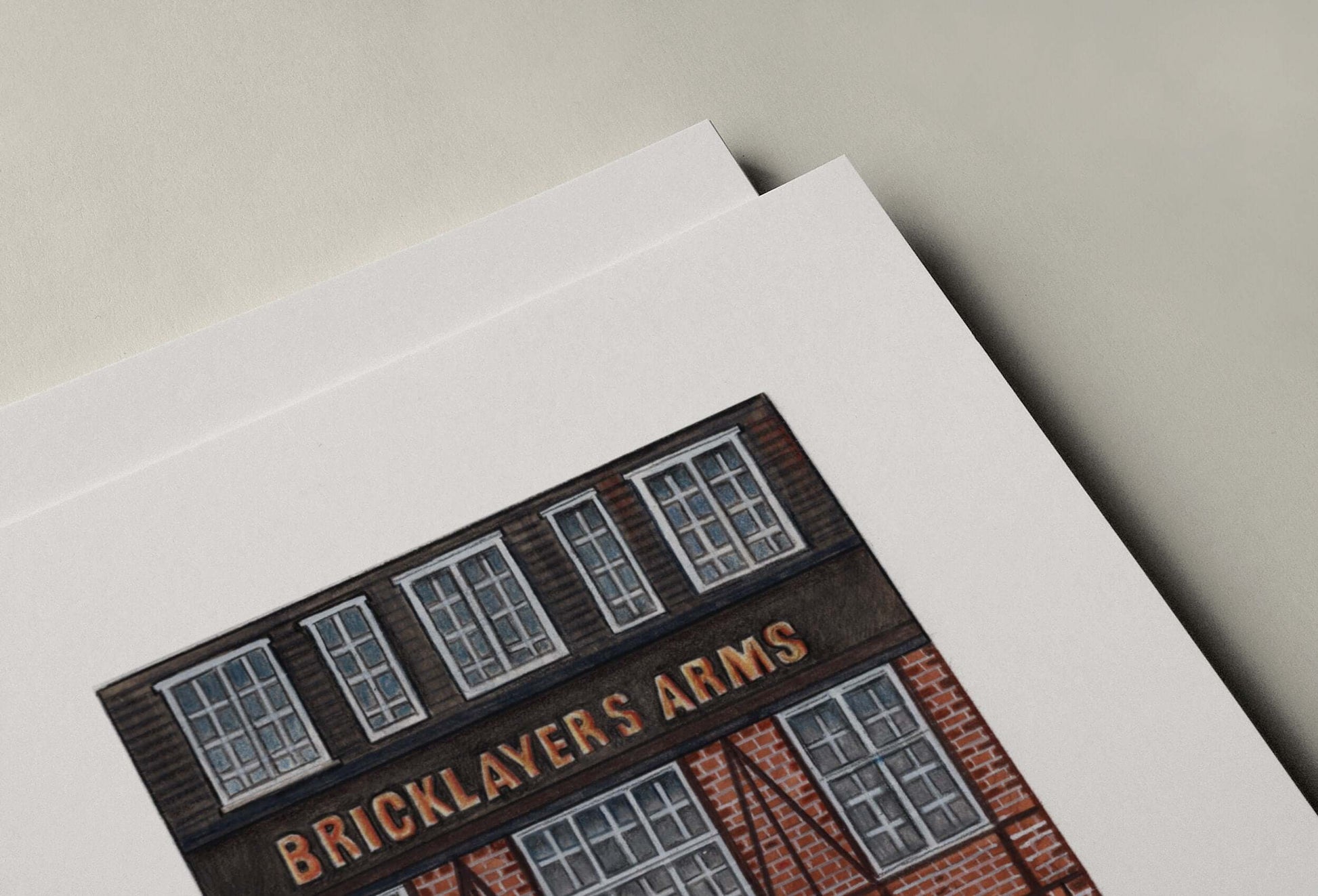 Bricklayers Arms Pub Art Print, Tottenham Court Road London